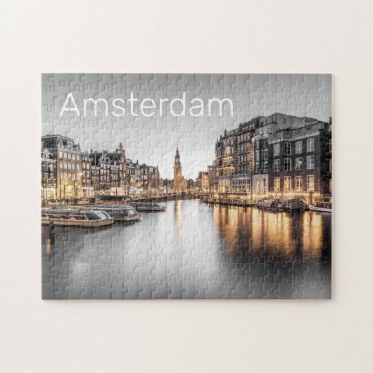 Amsterdam Niederlande Holland Dutch Souvenir Puzzle (Horizontal)