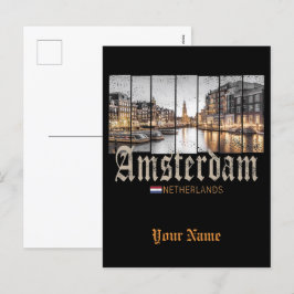 Amsterdam Niederlande Holland Vintage Souvenir Feiertagspostkarte