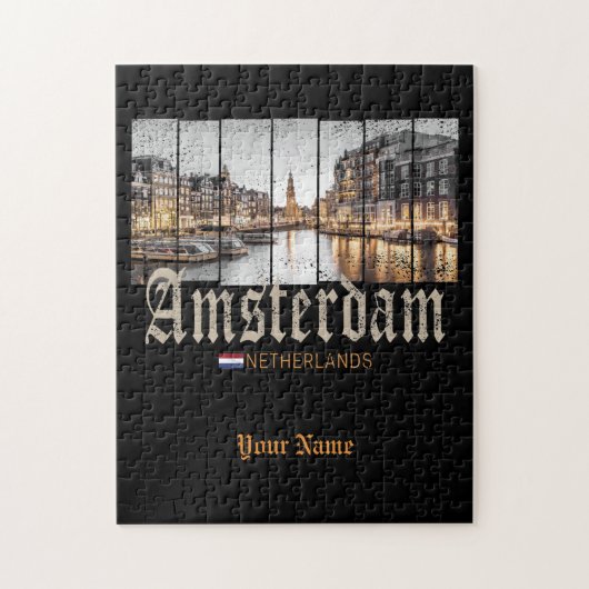 Amsterdam Niederlande Holland Vintage Souvenir Puzzle (Vertikal)