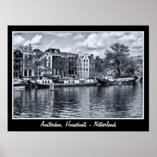 Amsterdam - Niederlande, Houseboats (Poster) Poster