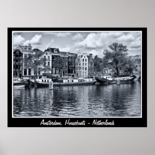 Amsterdam - Niederlande, Houseboats (Poster) Poster