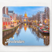 Amsterdam, Niederlande im frühen Abend Mousepad (Vorne)