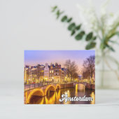 Amsterdam, Niederlande im frühen Abend Postkarte (Stehend Vorderseite)