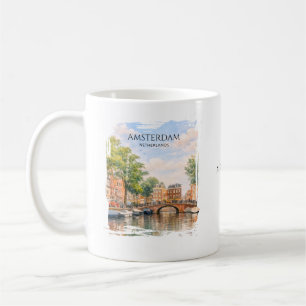 Amsterdam Niederlande Kanal Bunte Stadt   Reise Kaffeetasse