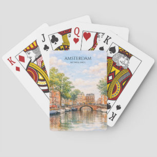 Amsterdam Niederlande Kanal Bunte Stadt Reise Spielkarten