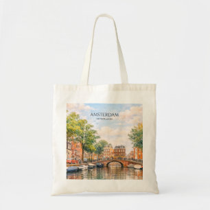 Amsterdam Niederlande Kanal Bunte Stadt Reise Tragetasche