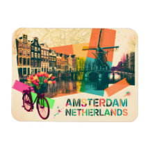 Amsterdam Niederlande Kanal Vintage Pop-Art Reise