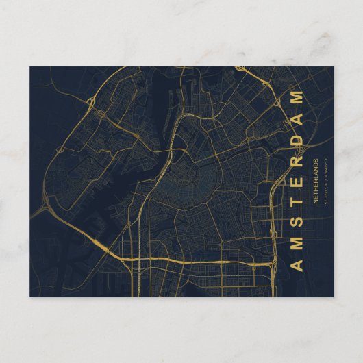 Amsterdam Niederlande Karte Minimal (Vorderseite)