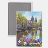 Amsterdam Niederlande Magnet (Vorderseite/Rückseite)