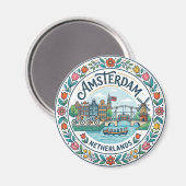 Amsterdam Niederlande Magnet (Vorderseite/Rückseite)