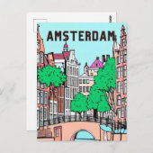 Amsterdam Niederlande Postkarte (Vorne/Hinten)