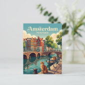 Amsterdam Niederlande Postkarte (Stehend Vorderseite)