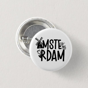 Amsterdam Niederlande Reise Souvenir Button