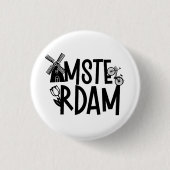 Amsterdam Niederlande Reise Souvenir Button (Vorderseite)