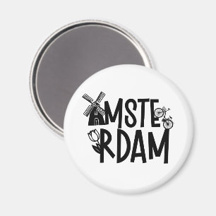 Amsterdam Niederlande Reise Souvenir Magnet