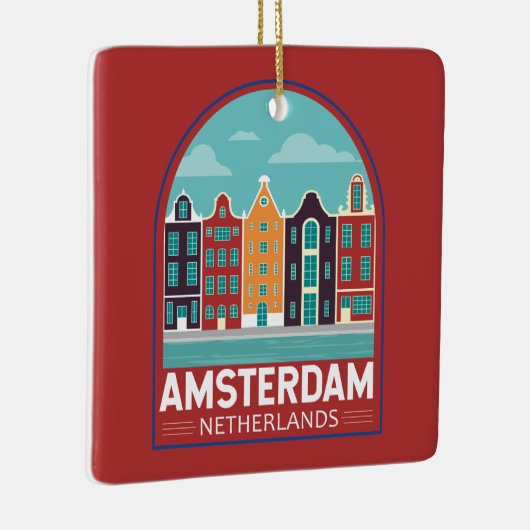 Amsterdam Niederlande Reisen Vintag Keramikornament (Rechts)