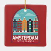 Amsterdam Niederlande Reisen Vintag Keramikornament (Rückseite)
