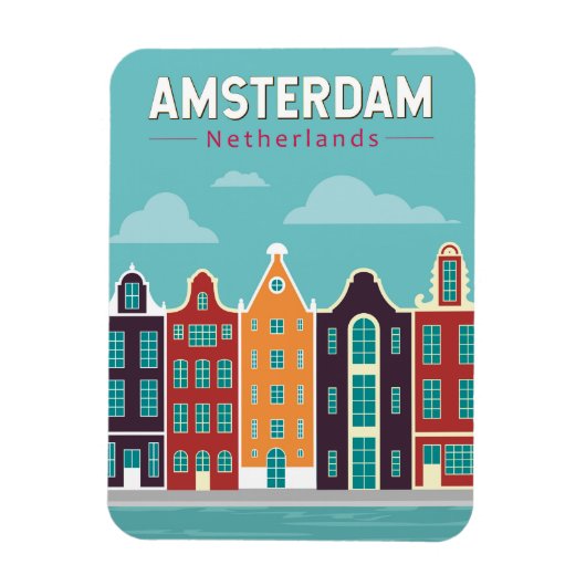 Amsterdam Niederlande Reisen Vintag Magnet (Vertikal)