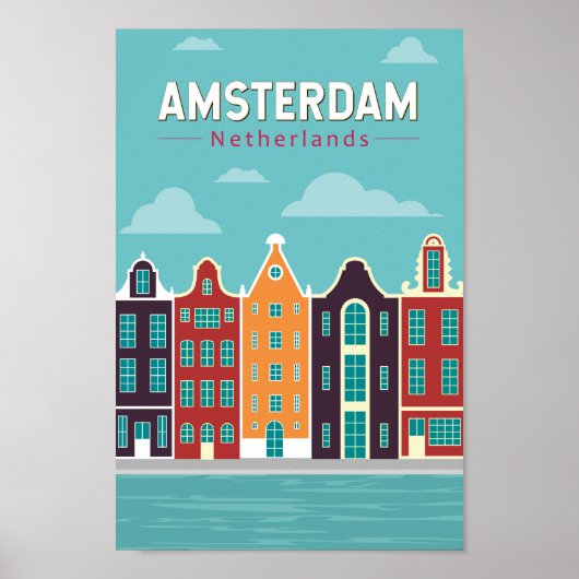 Amsterdam Niederlande Reisen Vintag Poster (Vorne)