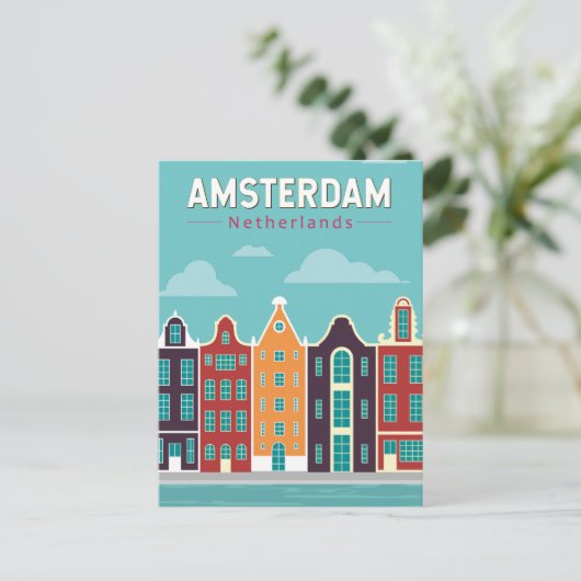 Amsterdam Niederlande Reisen Vintag Postkarte (Stehend Vorderseite)