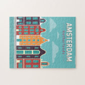 Amsterdam Niederlande Reisen Vintag Puzzle (Horizontal)