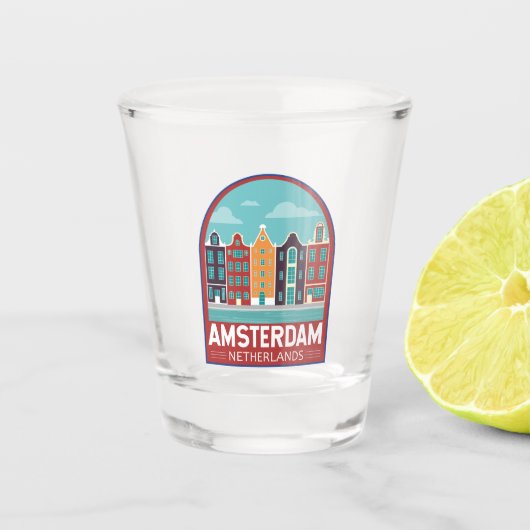 Amsterdam Niederlande Reisen Vintag Schnapsglas (Vorderseite)
