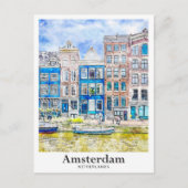 Amsterdam Niederlande Reisen Wasserfarbenhandzeich Postkarte (Vorderseite)