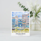 Amsterdam Niederlande Reisen Wasserfarbenhandzeich Postkarte (Stehend Vorderseite)