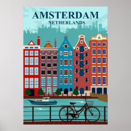 Amsterdam Niederlande Reiseplakat Poster