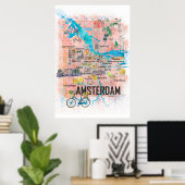 Amsterdam Niederlande Reiseplan Poster (Heimbüro)