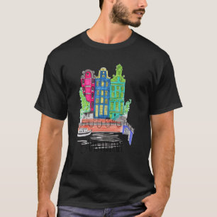 Amsterdam Niederlande Retro Cityscape T-Shirt