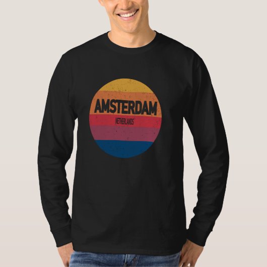 Amsterdam Niederlande Retro Sunset Souvenir T-Shirt (Vorderseite)