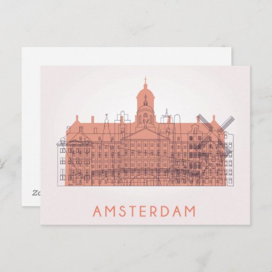 Amsterdam, Niederlande | Skyline der Sehenswürdigk Postkarte (Vorne/Hinten)