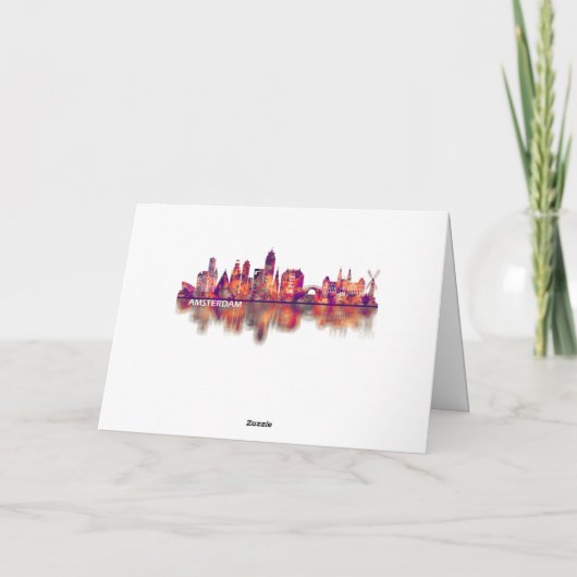 Amsterdam Niederlande Skyline Feiertagskarte (Rückseite)