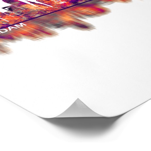 Amsterdam Niederlande Skyline Poster (Ecke)