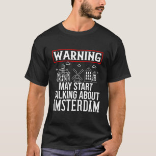 Amsterdam Niederlande Stadt Skyline Karte T-Shirt