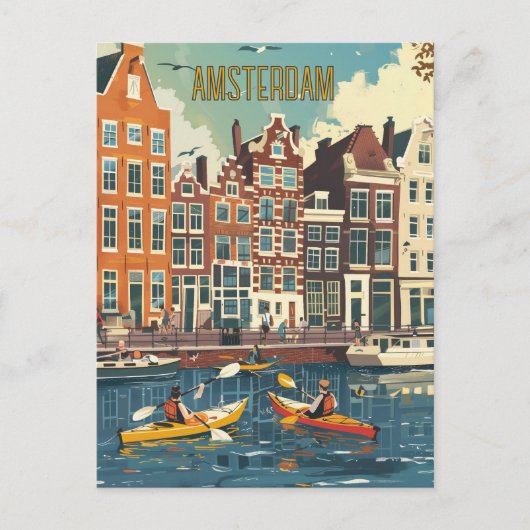 Amsterdam Niederlande Travel Postkarte (Vorderseite)