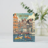 Amsterdam Niederlande Travel Postkarte (Stehend Vorderseite)