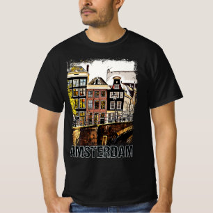 Amsterdam Niederlande Vintage-Reiseposter Retro T-Shirt