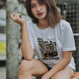 Amsterdam Niederlande Vintage Reiseposter Retro T-Shirt