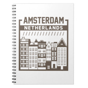 Amsterdam Niederlande Vintage-Stadtansicht Notizblock