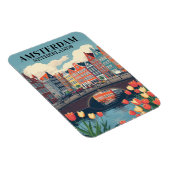 Amsterdam Niederlande Vintage Travel Bicycles Magnet (Rechte Seite)
