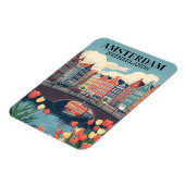 Amsterdam Niederlande Vintage Travel Bicycles Magnet (Linke Seite)