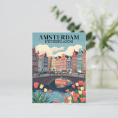 Amsterdam Niederlande Vintage Travel Bicycles Postkarte (Stehend Vorderseite)