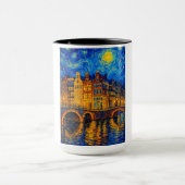 Amsterdam Night Mug – Van Gogh Inspired Canal Ligh Tasse (Zentrum)