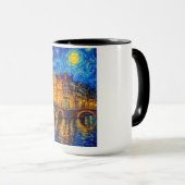 Amsterdam Night Mug – Van Gogh Inspired Canal Ligh Tasse (VorderseiteRechts)