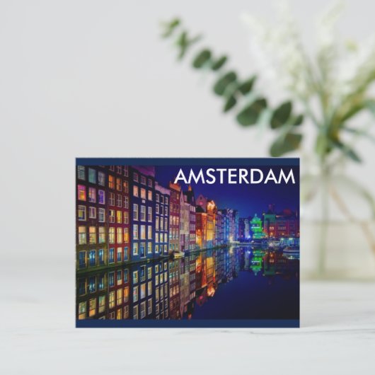 AMSTERDAM NIGHT POSTKARTE (Stehend Vorderseite)