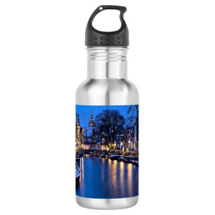 Amsterdam Night Wallpaper-67657 Edelstahlflasche