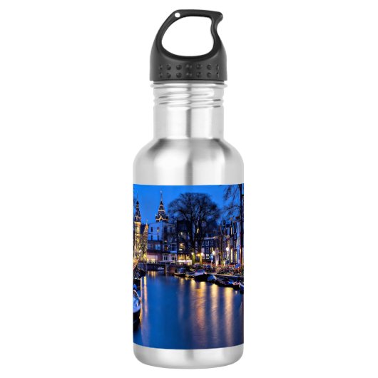 Amsterdam Night Wallpaper-67657 Edelstahlflasche (Vorderseite)