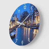 Amsterdam Night Wallpaper-67657 Große Wanduhr (Winkel)